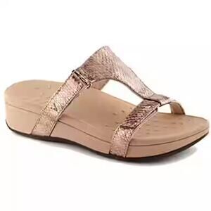 Vionic Ellie Metallic Snake Sandals Women’s Size 10 Rose Gold Platform Comfort